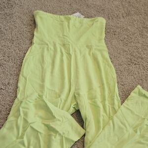 NWT Light Green Jumpsuit Tube Top Wide Leg